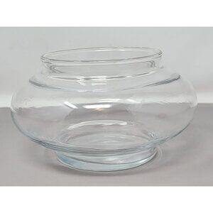 Vintage Stamped Anchor Hocking Clear Glass Vase With Round Base Home Decor